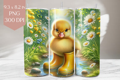 Duckling in Boots Tumbler PNG Wrap Sublimation BijouBay 