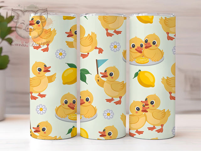 Duckling Seamless 20oz Tumbler, Cute Duck Wrap, Cartoon Duck Design, Fun Animal Sublimation PNG, Bright Colorful Design, 20oz Tumbler Wrap, Sublimation Design PNG, Sweet Gift Sublimation Lara' s Designs 