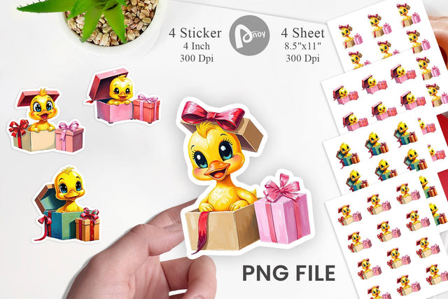 Duckling Sticker Gift Sublimation artnoy 