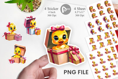 Duckling Sticker Gift Sublimation artnoy 