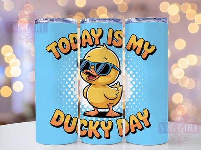 Ducky Day Funny 20oz Tumbler, Ducky Day Tumbler, Humor Sublimation Wrap, Animal Lover Design, Cute PNG, 20oz Tumbler Wrap Sublimation SvggirlplusArt 