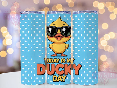 Ducky Day Funny 20oz Tumbler, Ducky Day Tumbler, Humor Sublimation Wrap, Animal Lover Design, Cute PNG, 20oz Tumbler Wrap Sublimation SvggirlplusArt 