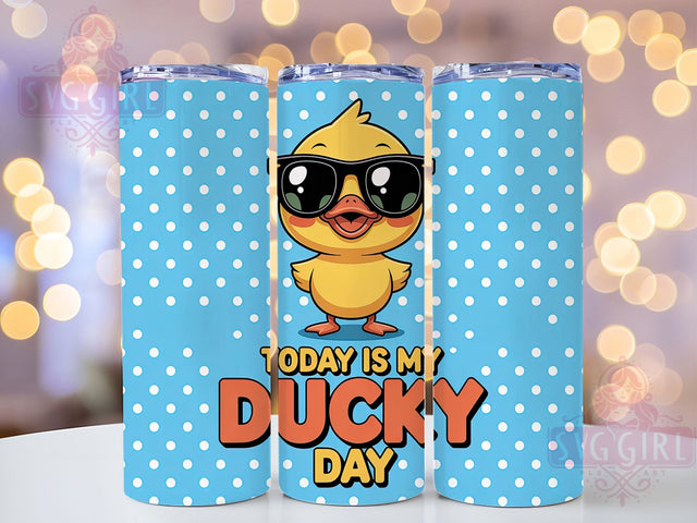 Ducky Day Funny 20oz Tumbler, Ducky Day Tumbler, Humor Sublimation Wrap, Animal Lover Design, Cute PNG, 20oz Tumbler Wrap Sublimation SvggirlplusArt 