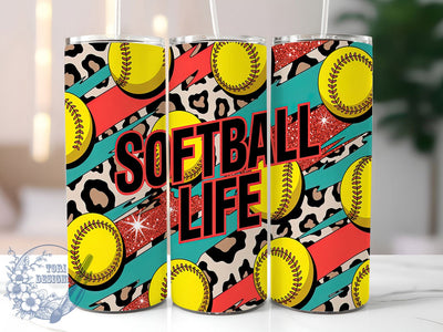 Dugout Life Softball Mom Tumbler, Baseball Lover Gift, Dugout Life Wrap, Team Mom Present, Sports Player Sublimation, Softball Fan Design, Game Day Tumbler Sublimation ToriDesigns 