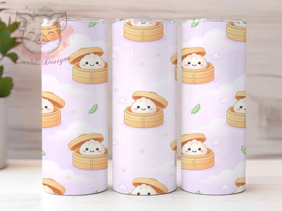 Dumpling Pattern Art 20oz Tumbler, Dumpling Pattern, Food Art, Whimsical Design, Cultural Motif, Repeating Pattern, Skinny Tumbler, Sublimation PNG Sublimation Lara' s Designs 