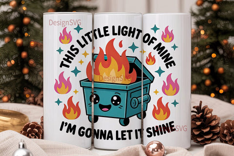 Dumpster Fire 20oz Tumbler Wrap Sublimation DesignSVG 