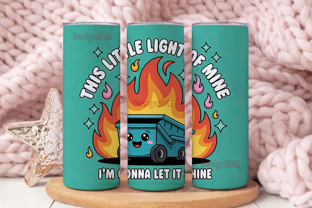 Dumpster Fire 20oz Tumbler Wrap Sublimation DesignSVG 
