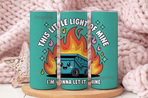 Dumpster Fire 20oz Tumbler Wrap Sublimation DesignSVG 