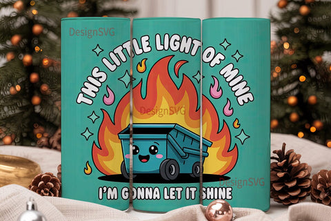 Dumpster Fire 20oz Tumbler Wrap Sublimation DesignSVG 