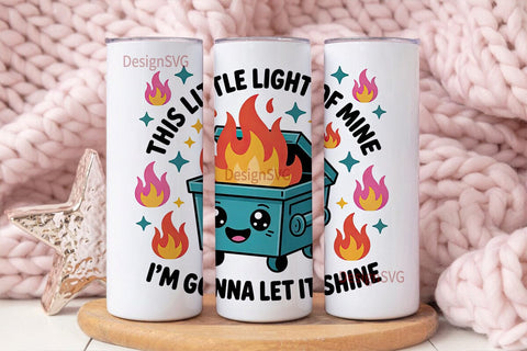 Dumpster Fire 20oz Tumbler Wrap Sublimation DesignSVG 
