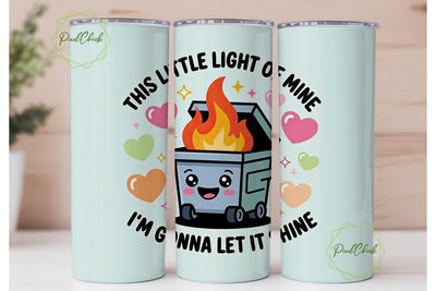Dumpster Fire 20oz Tumbler Wrap Sublimation PixelChick 