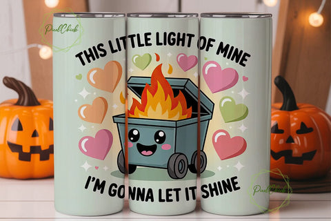 Dumpster Fire 20oz Tumbler Wrap Sublimation PixelChick 