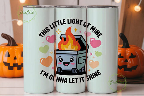 Dumpster Fire 20oz Tumbler Wrap Sublimation PixelChick 