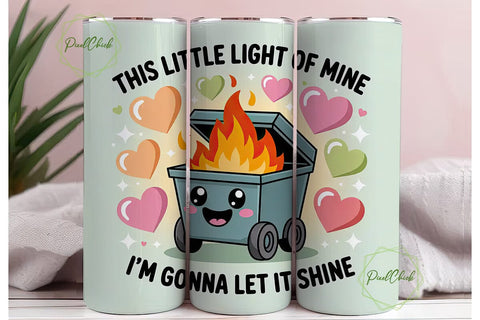 Dumpster Fire 20oz Tumbler Wrap Sublimation PixelChick 
