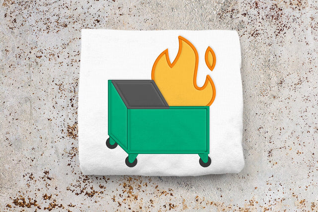 Dumpster Fire Applique Embroidery Embroidery/Applique DESIGNS Designed by Geeks 