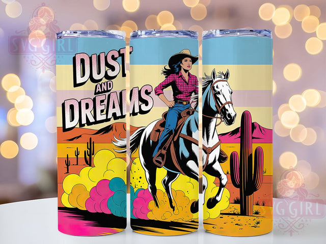 Dust And Dreams 20oz Tumbler, Dust and Dreams Quote, Western Cowgirl Wrap, Rustic Cowgirl Sublimation, 20oz Tumbler Wrap, Sublimation Design PNG, Country Western Gift Sublimation SvggirlplusArt 
