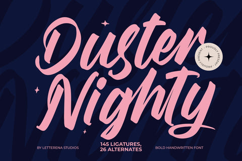 Duster Nighty - Bold Handwritten Font Font Letterena Studios 