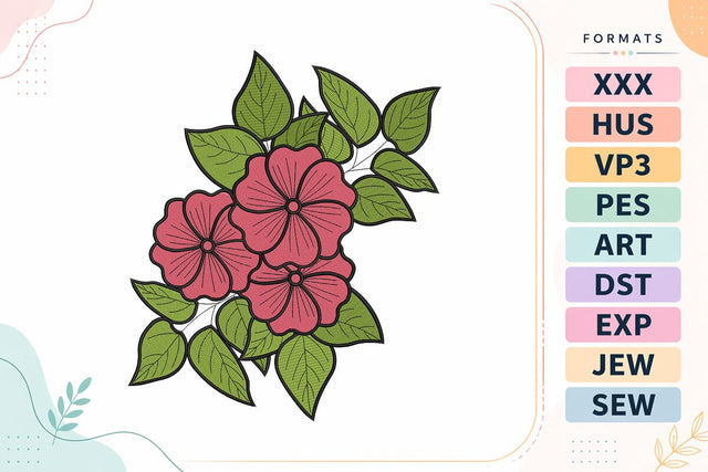Dusty Pink Floral Branch Embroidery Design Embroidery/Applique DESIGNS sg embroidery 