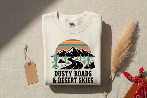 Dusty Roads Desert Skies Svg, Western Cowgirl Svg, Desert Western Quote Svg, Country Girl Shirt Svg, Rodeo Shirt Cricut File, Western Svg SVG TiffsCraftyCreations 