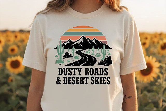 Dusty Roads Desert Skies Svg, Western Cowgirl Svg, Desert Western Quote Svg, Country Girl Shirt Svg, Rodeo Shirt Cricut File, Western Svg SVG TiffsCraftyCreations 