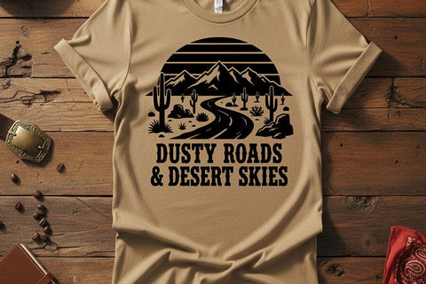 Dusty Roads Desert Skies Svg, Western Cowgirl Svg, Desert Western Quote Svg, Country Girl Shirt Svg, Rodeo Shirt Cricut File, Western Svg SVG TiffsCraftyCreations 