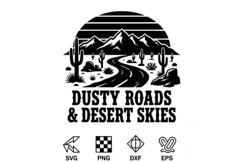 Dusty Roads Desert Skies Svg, Western Cowgirl Svg, Desert Western Quote Svg, Country Girl Shirt Svg, Rodeo Shirt Cricut File, Western Svg SVG TiffsCraftyCreations 