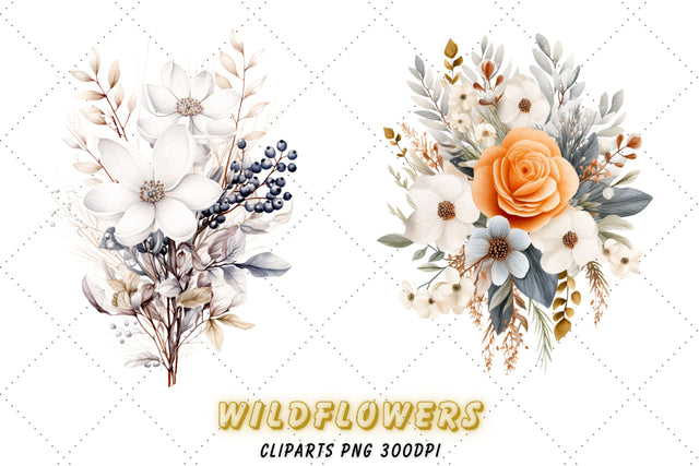 Dusty Rose Clipart - Floral Watercolor - Wild Floral Clipart - Wedding Clipart - Dusty Rose - Butterfly Clipart - Watercolor Clipart Sublimation FloridPrintables 