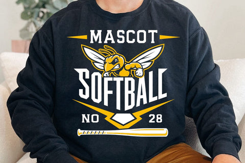 DYI customizable Softball Home Plate SVG with Custom Mascot & Player Number Font SVG DesignDestine 