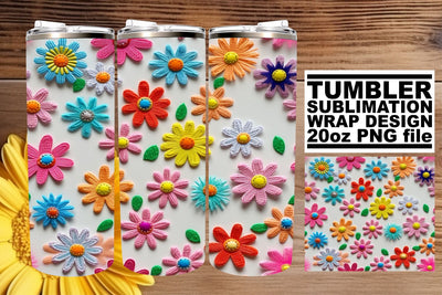 Dynamic 3D Flower Pattern Tumbler Design - Spring Refresh Sublimation afrosvg 