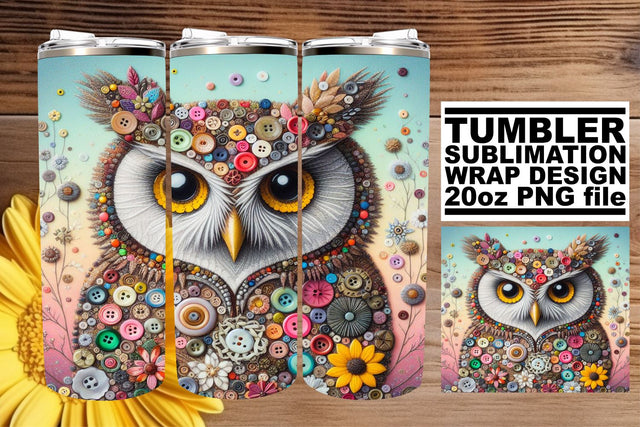 Dynamic 3D Owl Sublimation for 20oz Tumblers Sublimation afrosvg 