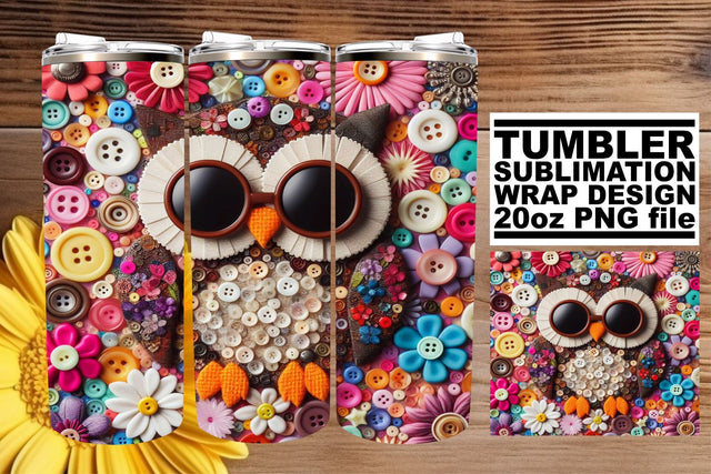 Dynamic 3D Owl Sublimation: Stunning Artwork Sublimation afrosvg 
