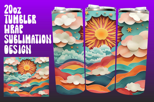 Dynamic 3D Sun Tumbler Wrap Compilation Sublimation afrosvg 