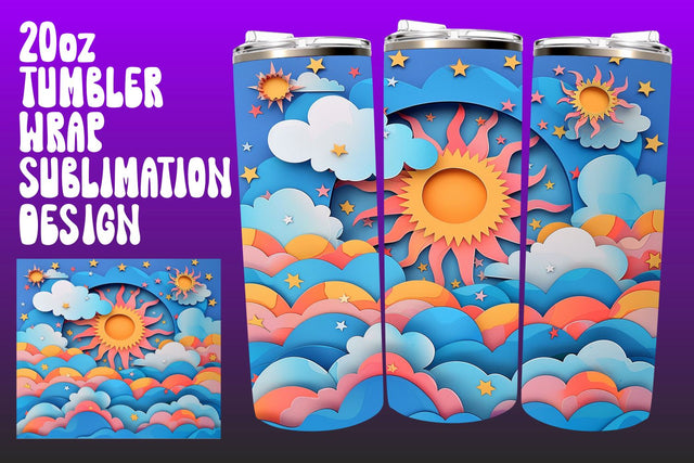 Dynamic 3D Sun Tumbler Wrap Series Sublimation afrosvg 