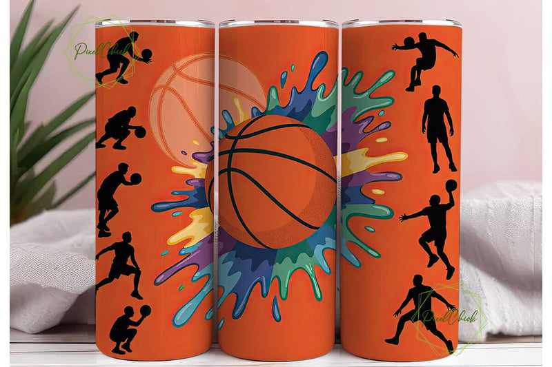 Dynamic Basketball Splash 20oz Tumbler Sublimation PixelChick 