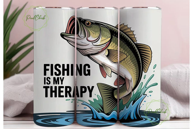 Dynamic Bass Fish Fishing Therapy PNG Sublimation PixelChick 