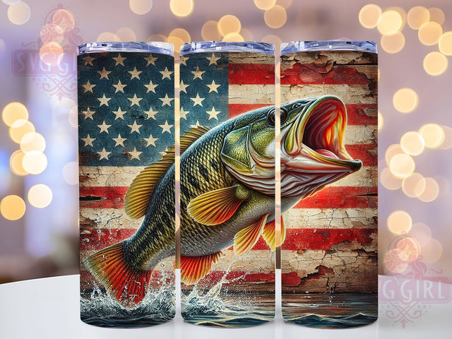 Dynamic Bass Strike 20oz Tumbler, Bass Fishing Tumbler, Dynamic Fish Mug, Strike Action Cup, Angler Drinkware Design, Sport Fishing Humor, Rustic Outdoor Style, Freshwater Catch Pattern Sublimation SvggirlplusArt 