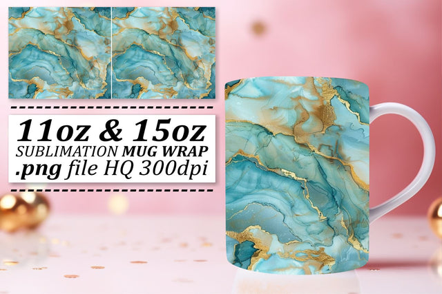 Dynamic Marble Print Mug Wrap, Sublimation, 11oz 15oz Sublimation afrosvg 