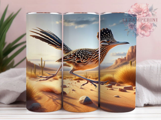 Dynamic Roadrunner Wildlife 20oz Tumbler Wrap, Dashing Swiftly, Wildlife Design, Roadrunner Art, Nature Inspired, 20oz Tumbler Wrap, Sublimation PNG Sublimation Li Zamperini 