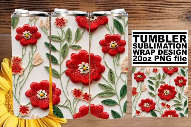 Dynamic Spring Blooms 3D Tumbler Design Sublimation afrosvg 