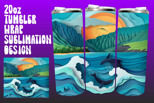 Dynamic Sunset Tumbler Wrap Sublimation Design Sublimation afrosvg 