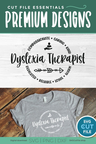 Dyslexia Therapist svg, dyslexia svg, dyslexic svg, therapy, unisex, word art, CET CDT LDT, licensed, svg dxf png SVG SVG Cut File 