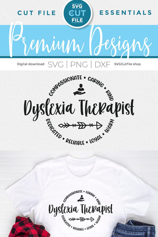 Dyslexia Therapist svg, dyslexia svg, dyslexic svg, therapy, unisex, word art, CET CDT LDT, licensed, svg dxf png SVG SVG Cut File 