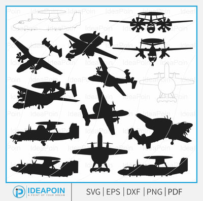 E-2 Hawkeye Airborne svg, E-2C Hawkeye Aircraft Silhouette, E-2 Hawkeye Airborne Early Warning, E-2 Hawkeye Military Aircraft silhouette, E-2C Hawkeye Top View, E-2D Hawkeye Download, E-2 Hawkeye SVG Dinvect 
