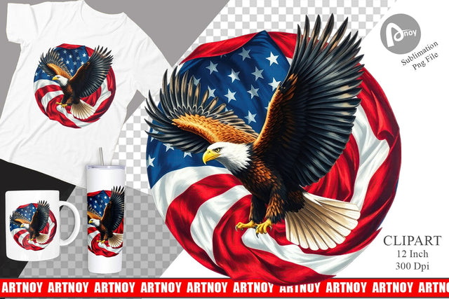 Eagle 4th of July Clipart Sublimation artnoy 