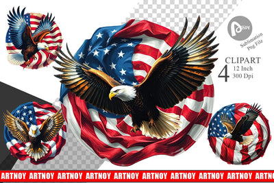 Eagle 4th of July Clipart Sublimation artnoy 