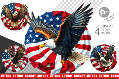 Eagle 4th of July Clipart Sublimation artnoy 