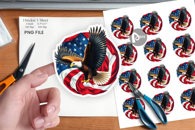 Eagle 4th of July Sticker Sublimation artnoy 