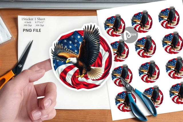 Eagle 4th of July Sticker Sublimation artnoy 