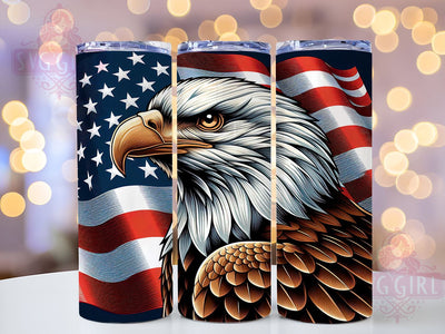 Eagle American Flag 20oz Tumbler Wrap Sublimation Design, Straight Tapered Tumbler Wrap, 4th of July Tumbler Png, Instant Digital Download Sublimation SvggirlplusArt 