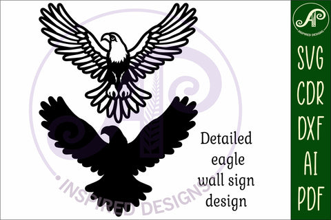 Eagle detailed cut out wall art sign SVG laser cut file SVG APInspireddesigns 